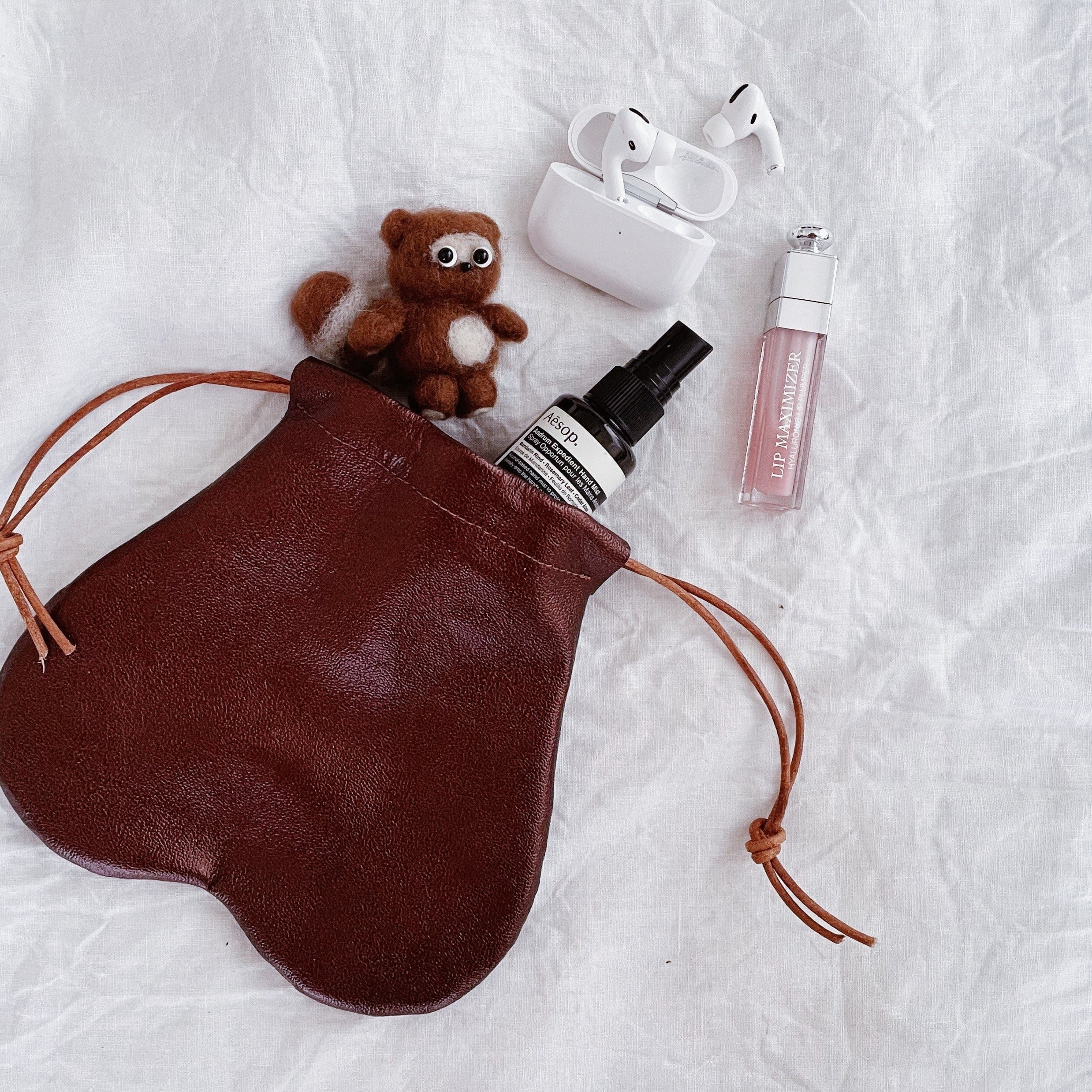 希少 骨董 錫製棗 巾着袋付 銘あり アンティーク Drawstring TAMA bag たま巾着袋 | ATELIER TANUKI