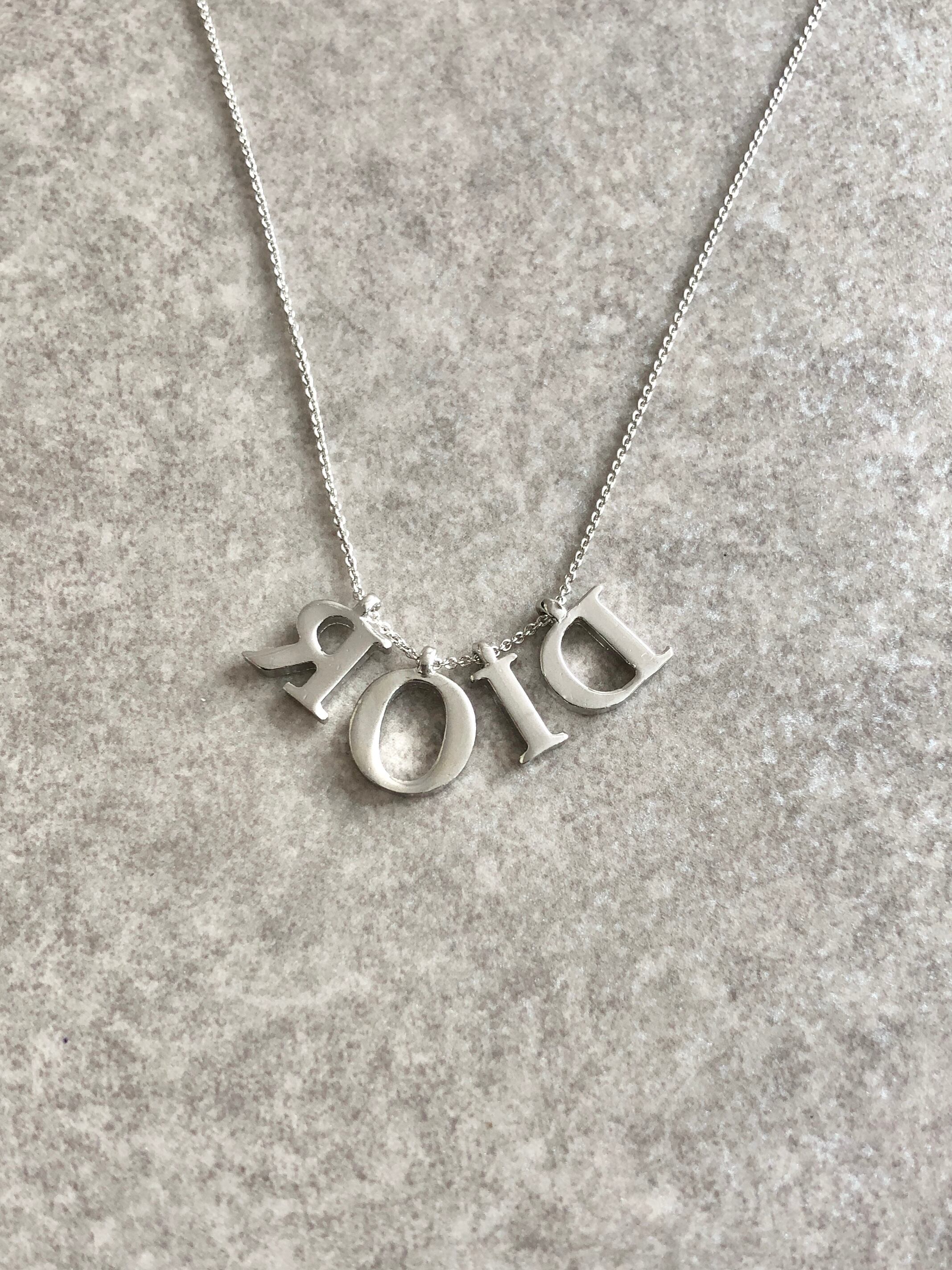 Christian Dior クリスチャン ディオール ネックレス シルバー ロゴ