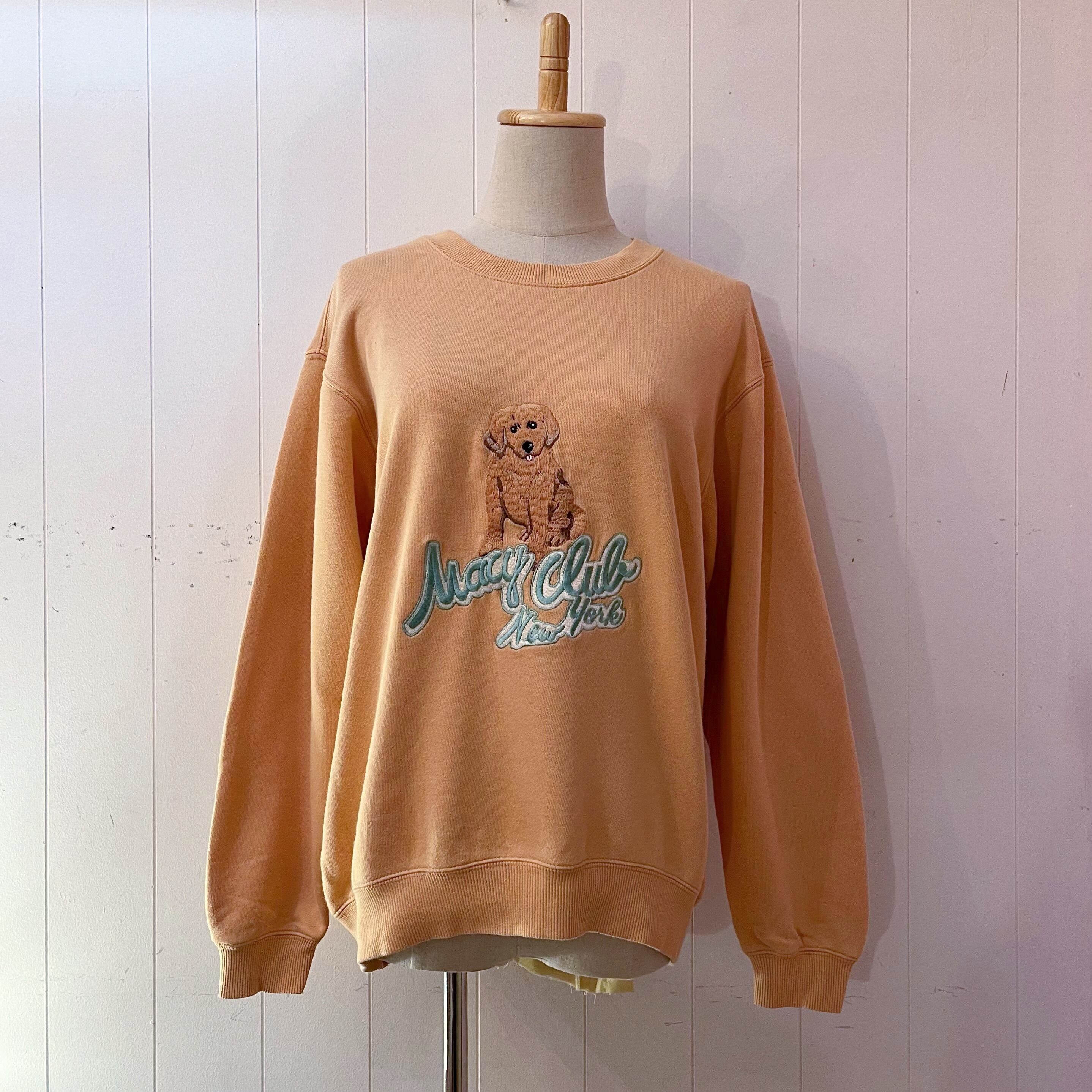 dog embroidery orange sweat