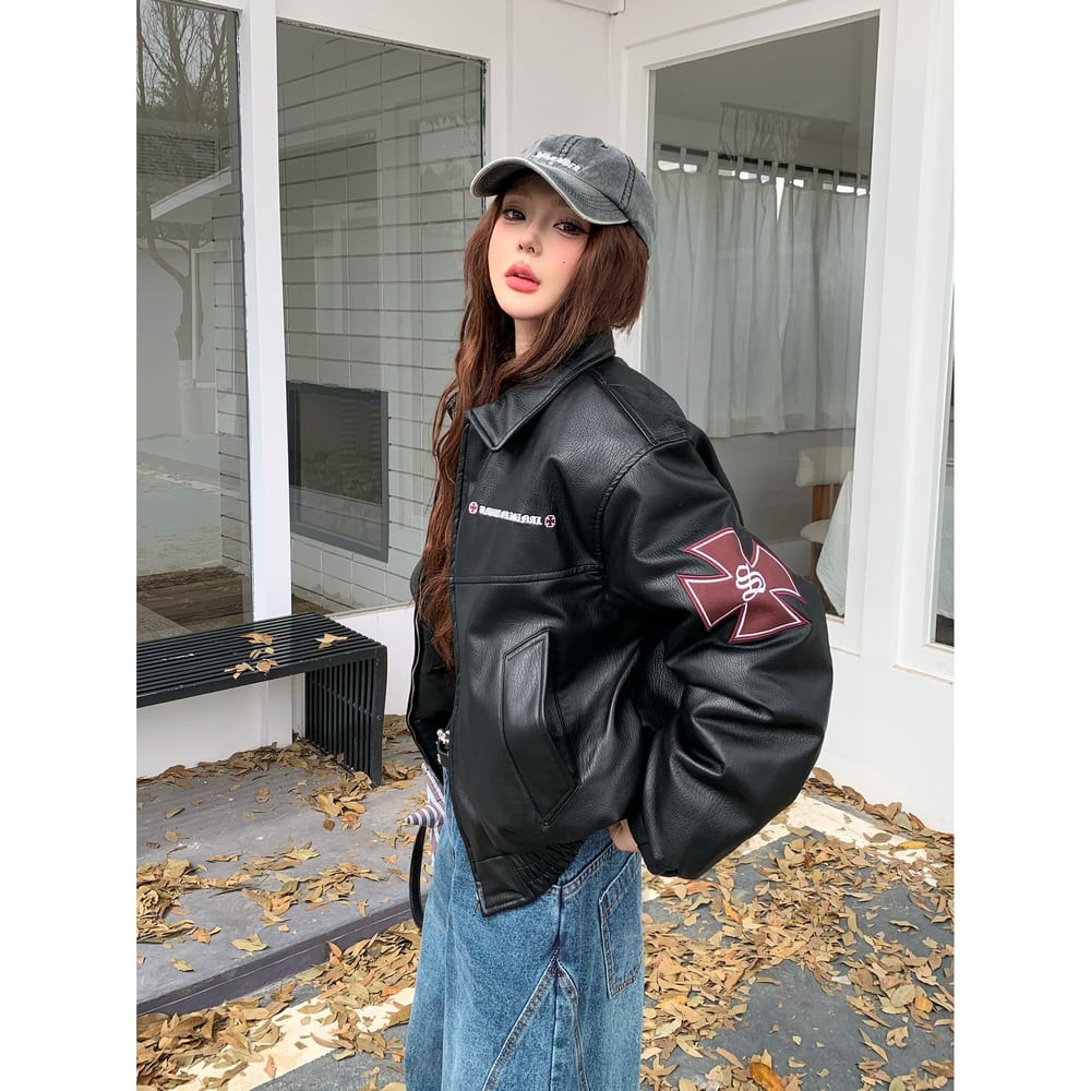 暖かさUP】PUレザークロス 中綿ジャケット T1961 | wshot