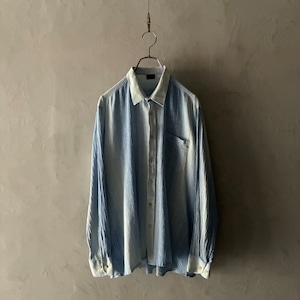 bicolor stripe linen shirt