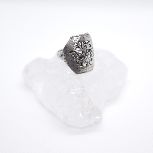 Karen Flower Carving Silver Ring 21号程度