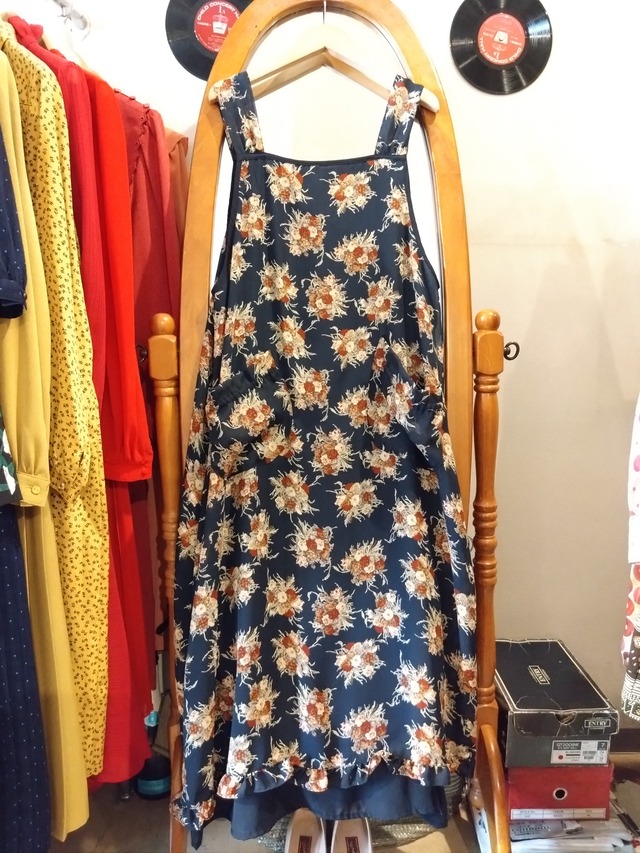 NON-NO/ノンノアンティーク花柄キャミワンピース/レトロモダン昭和大正古着服