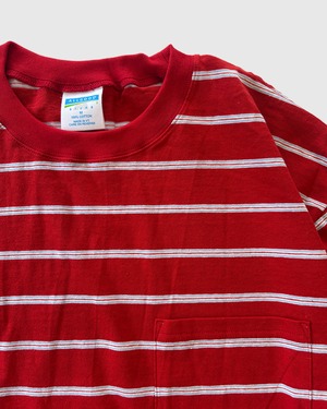 ALL GOOD STORE | Multi Border Pocket T-Shirt / Red