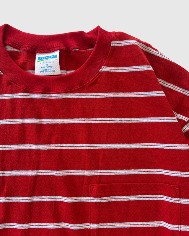 ALL GOOD STORE | Multi Border Pocket T-Shirt / Red