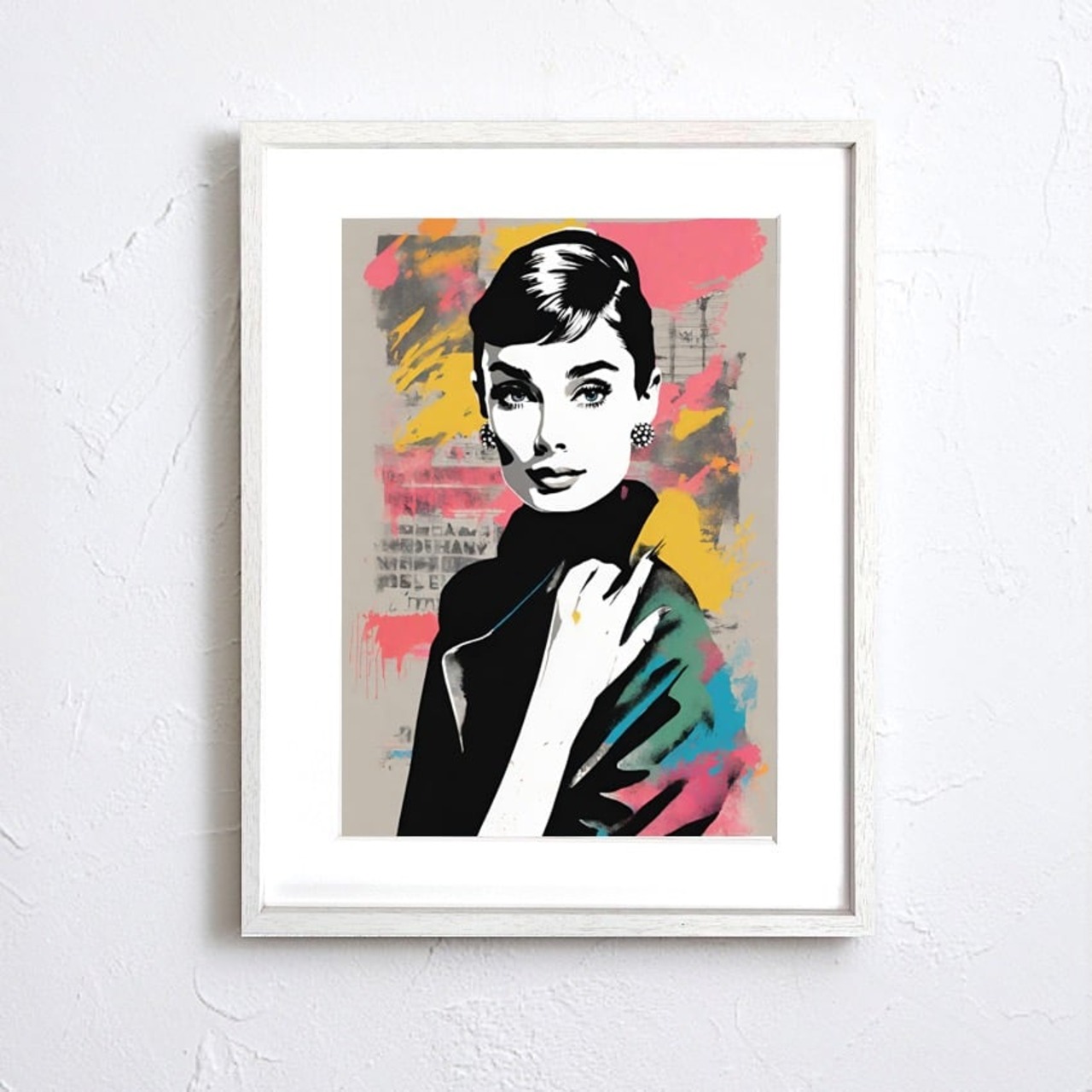 Audrey Elegance｜モダン×ポップなオードリー風アートポスター｜上品な存在感で空間を華やかに｜｜A2ポスター