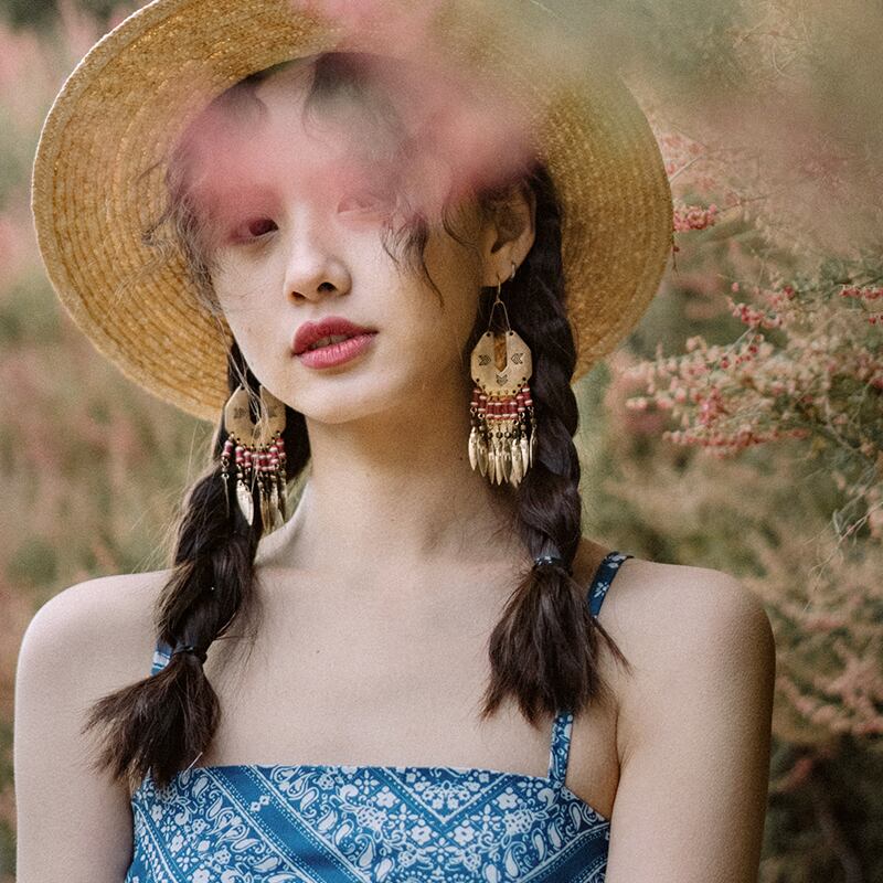 エスニックスタイルイヤリング ロングボヘミアンヴィンテージ 指輪 ビンテージ ドリームホーストラベル婦人服74163801657