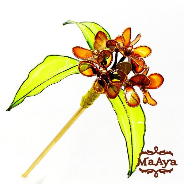 受注制作】こがね金木犀のかんざし（一本挿し・ディップアート