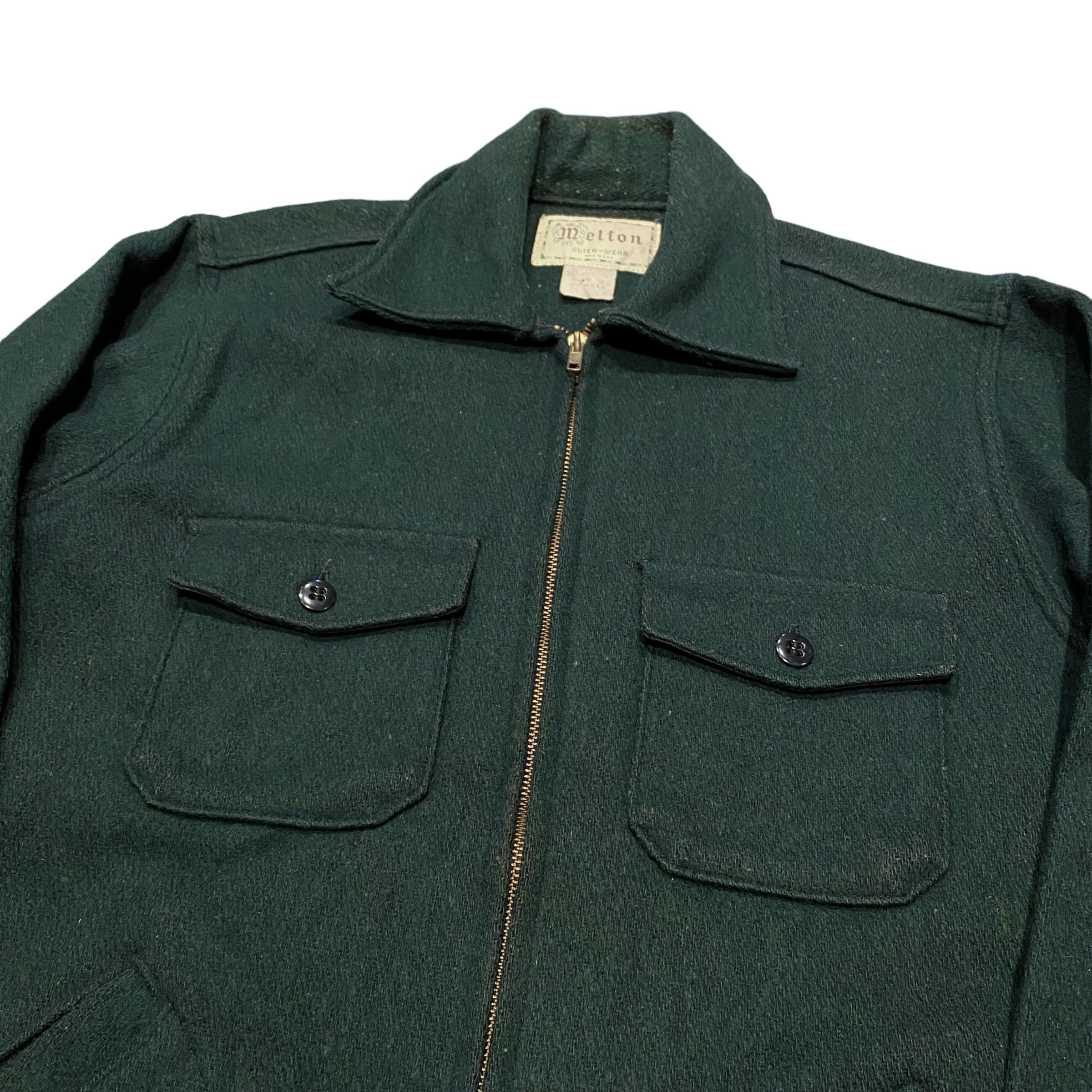 70's USA製 Melton Wool Jacket / メルトン ウールジャケット 無地 