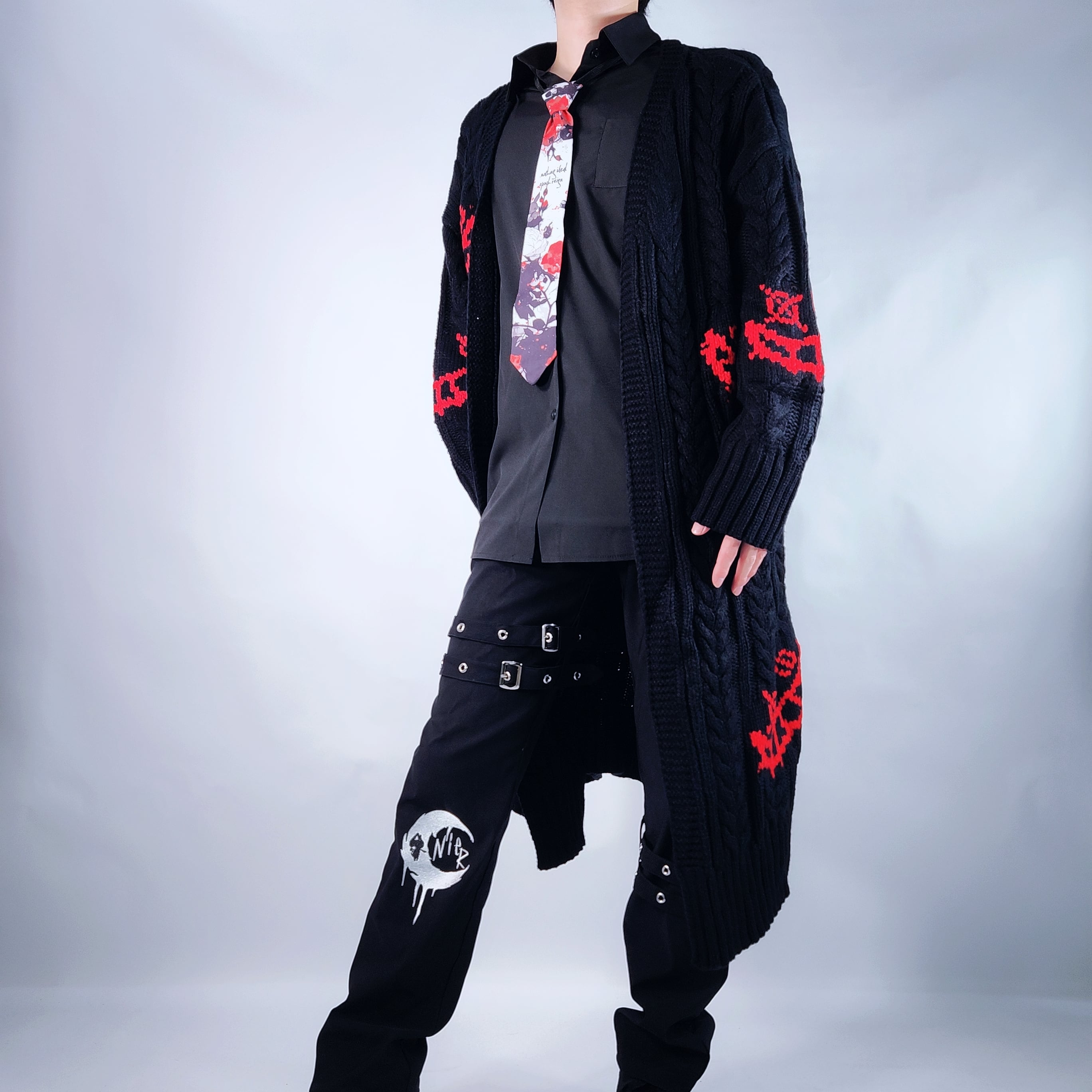 超ロング編み込みニットカーディガン【RED SMILE】 | NIER CLOTHING