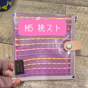 スピバル手帳 カラードバインダーR〈M5 桃スト〉 スクエアサイズ／スピーチバルーン　透明メッシュで推し活にもぴったり！