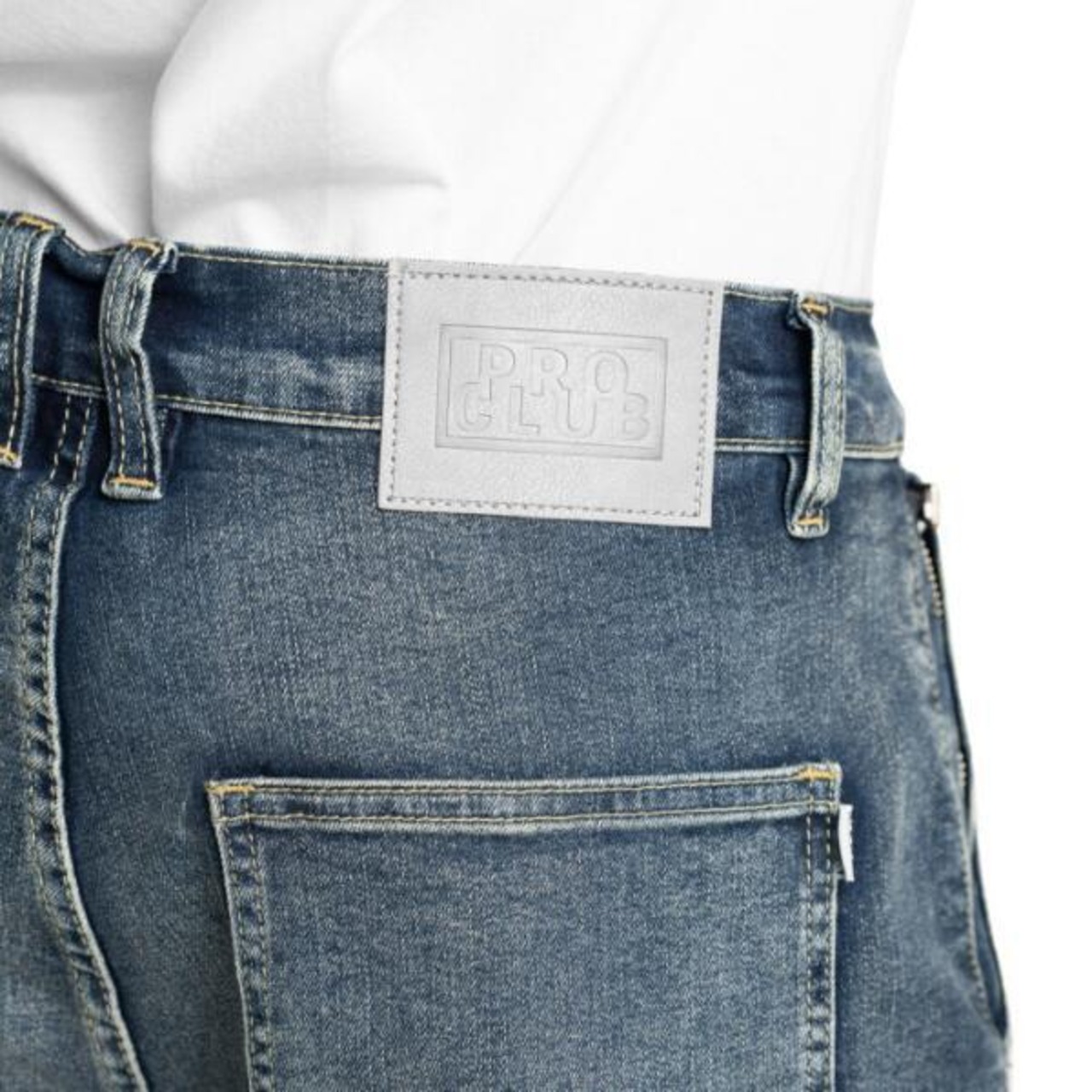 PRO CLUB 「Denim Cargo Pants Baggy Dark Stone Wash」 - 5