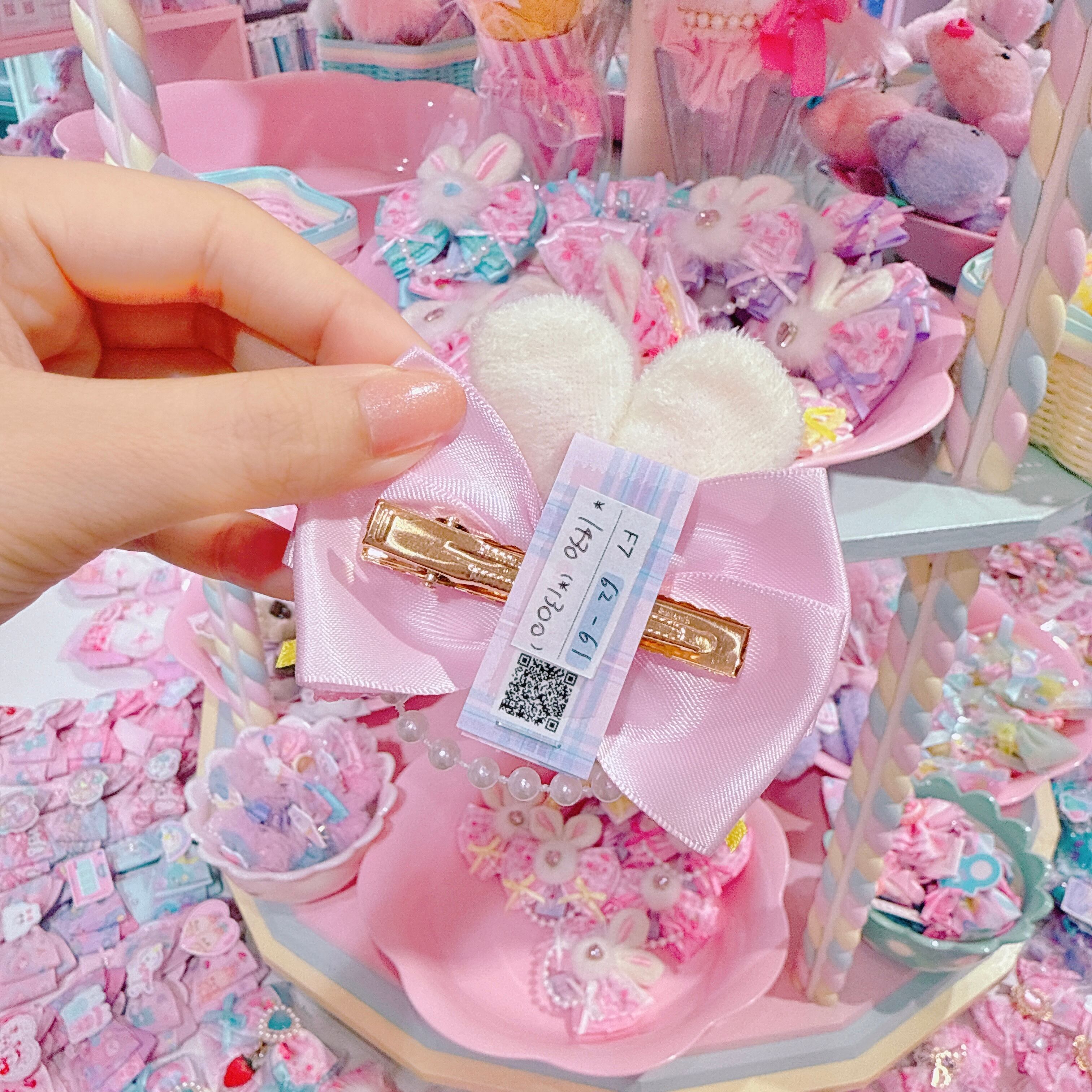 【F7】62-61うさ耳リボンヘアクリップ