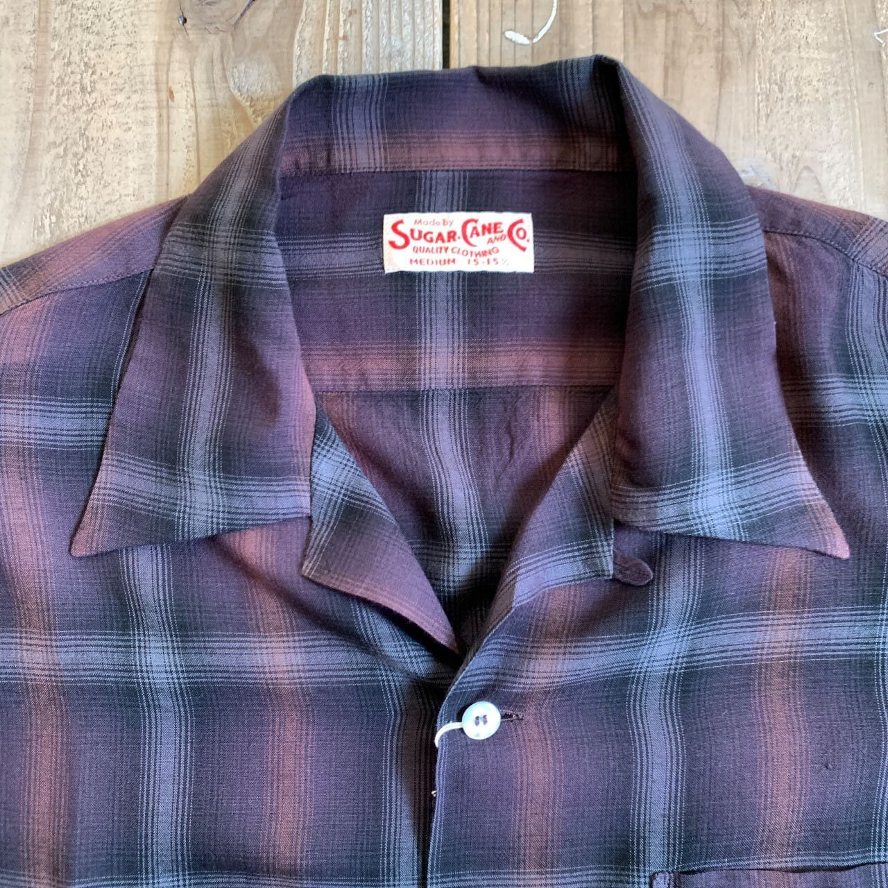 SUGAR CANE RAYON OMBRE CHECK OPEN SHIRT | Jeans Shop 3rd Down