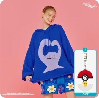 【wiggle wiggle】ポケモン コラボ フード付パジャマ (メタモン)