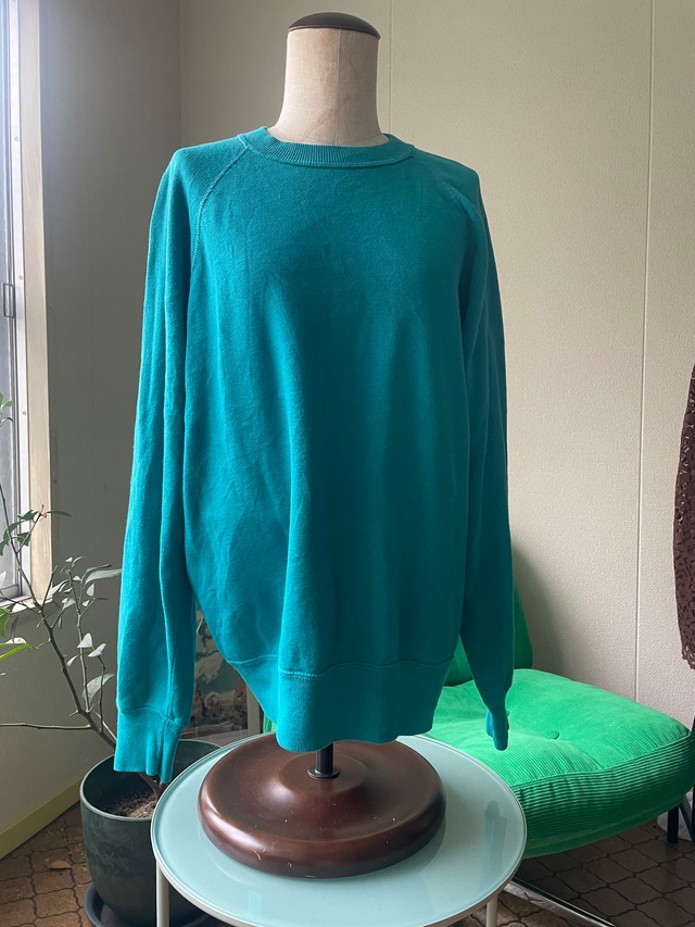 80s-90s BASSETT-WALKER Solid Raglan turquoise