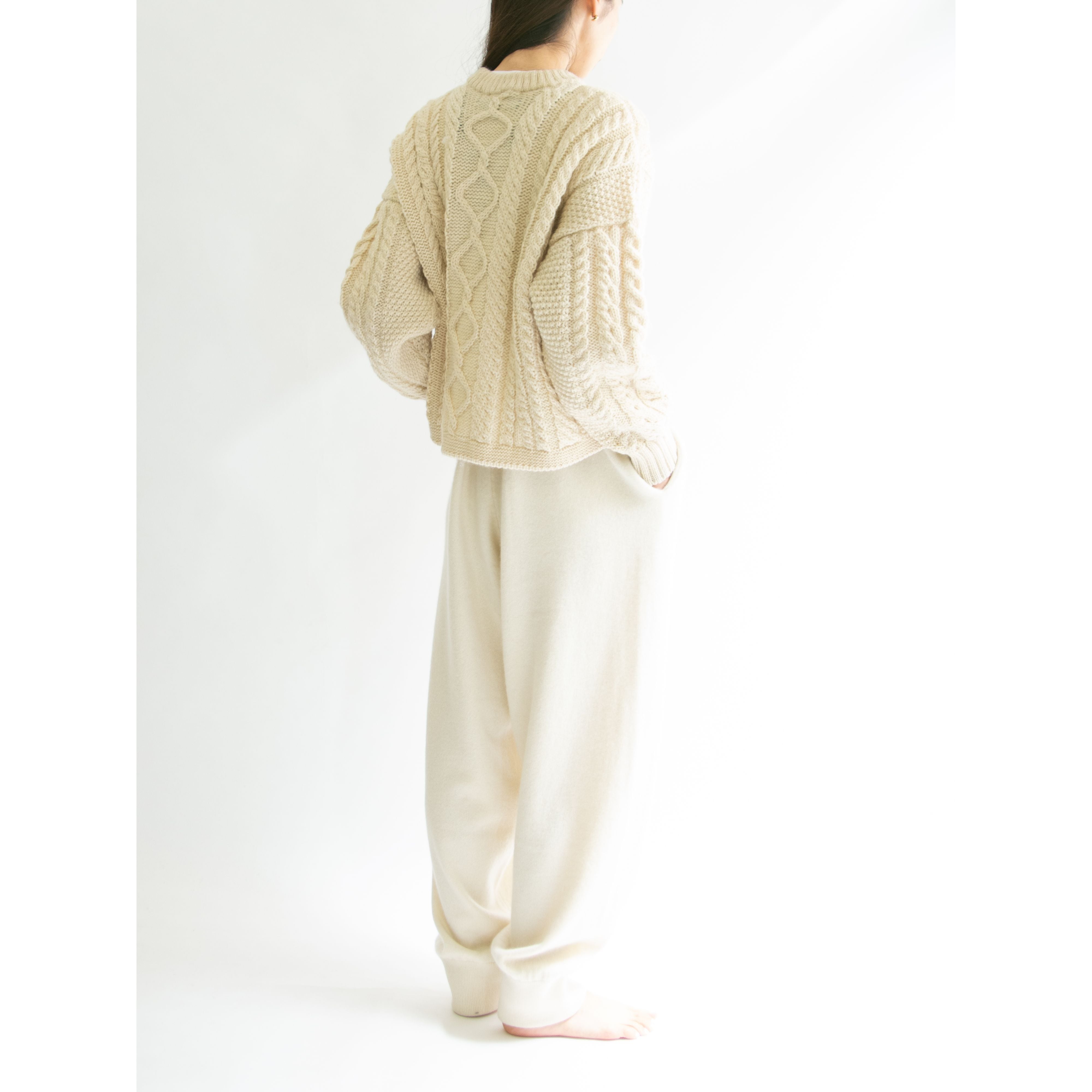 【Guernsey woollens】Made in Guernsey British Isles 100% wool cable knit pullover(ガンジーウーレンズ ケーブルニットプルオーバー セーター)11a