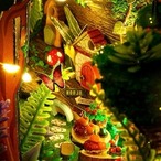 DIY ハウス ブックエンド ホタルの森 緑 グリーン 白 ホワイト 手作り 組み立て式 木製 模型 クリエイティブ ギフト 誕生日 ホリデー クリスマス 女の子 男の子 シンプル おしゃれ 北欧 モダン