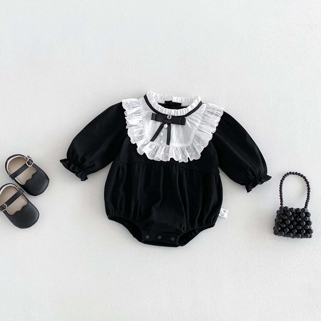 【BABY】ブラックプリンセスロンパース