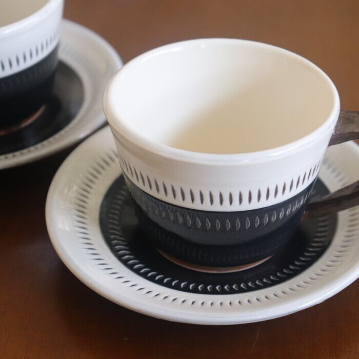 小石原焼 蔵人窯 色カップ＆ソーサー Koishiwara-yaki Colored cup and