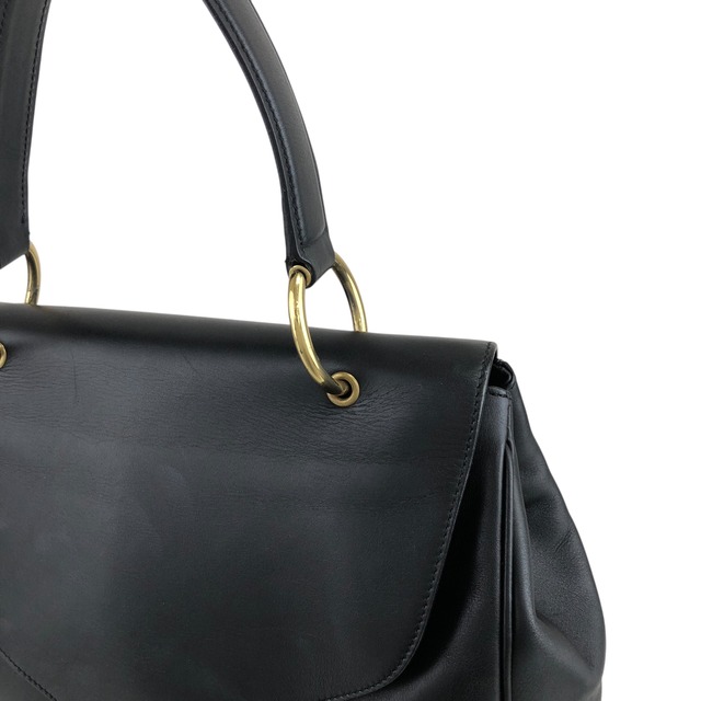 GUCCI グッチ ハンドバッグ ブラック ターンロック レザー vintage ヴィンテージ オールド 7svnnw