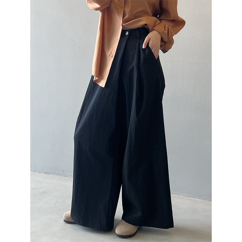 即納商品】asymmetric wide pants 102568 ブラックMサイズ | riglow