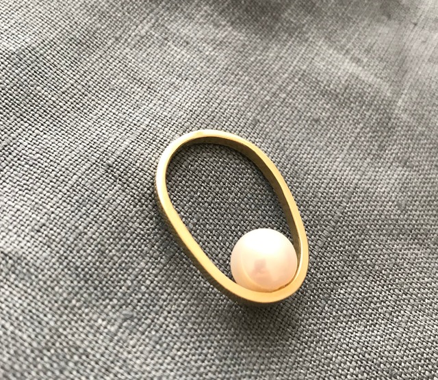 pearl ring （PeR-3） brass 9.10号  S-9.5/9.4