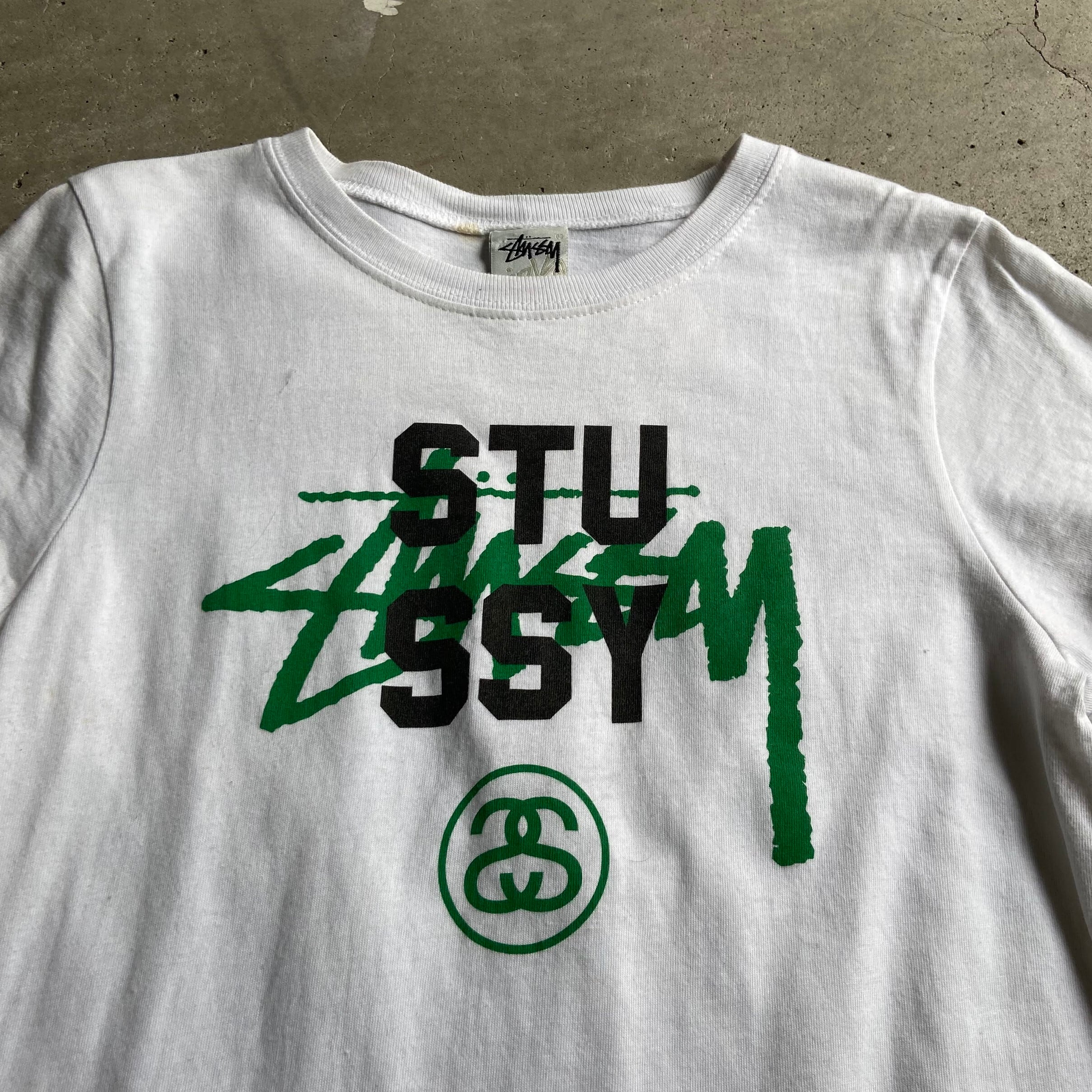 大人気》STUSSY ステューシー Tシャツ ピンク 刺繍ロゴ XL ポケット