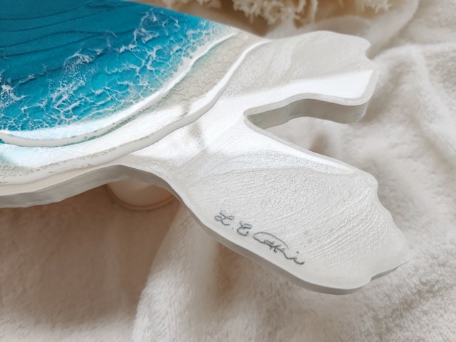 132.オーシャンレジンアート ホヌ型パネル小サイズ