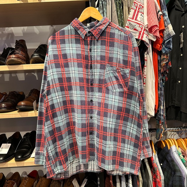 SAUGATUCK PRINT FLANNEL SHIRT BLUE OLD