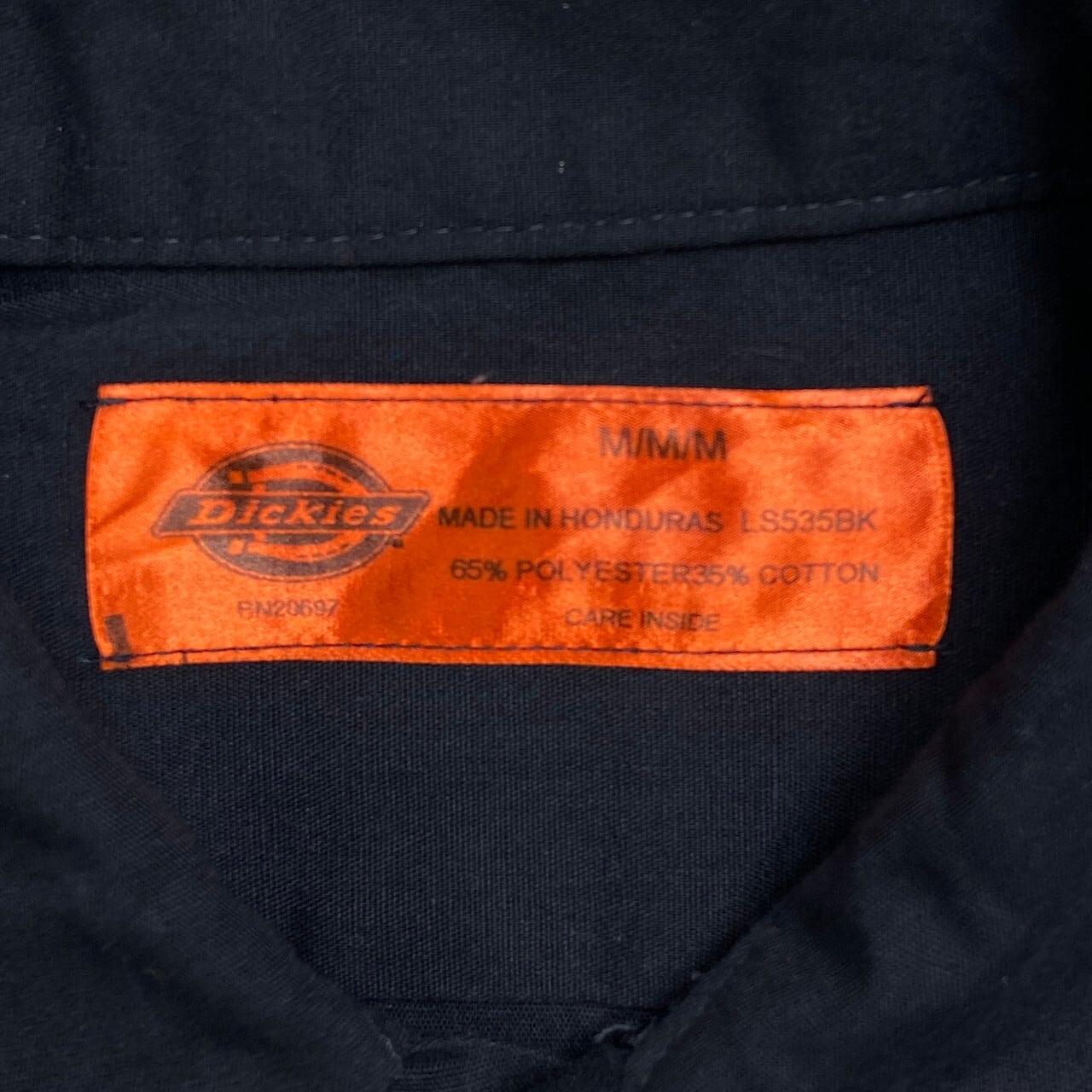 00年代 Dickies ディッキーズ 半袖 ワークシャツ 企業ロゴ刺繍 メンズ