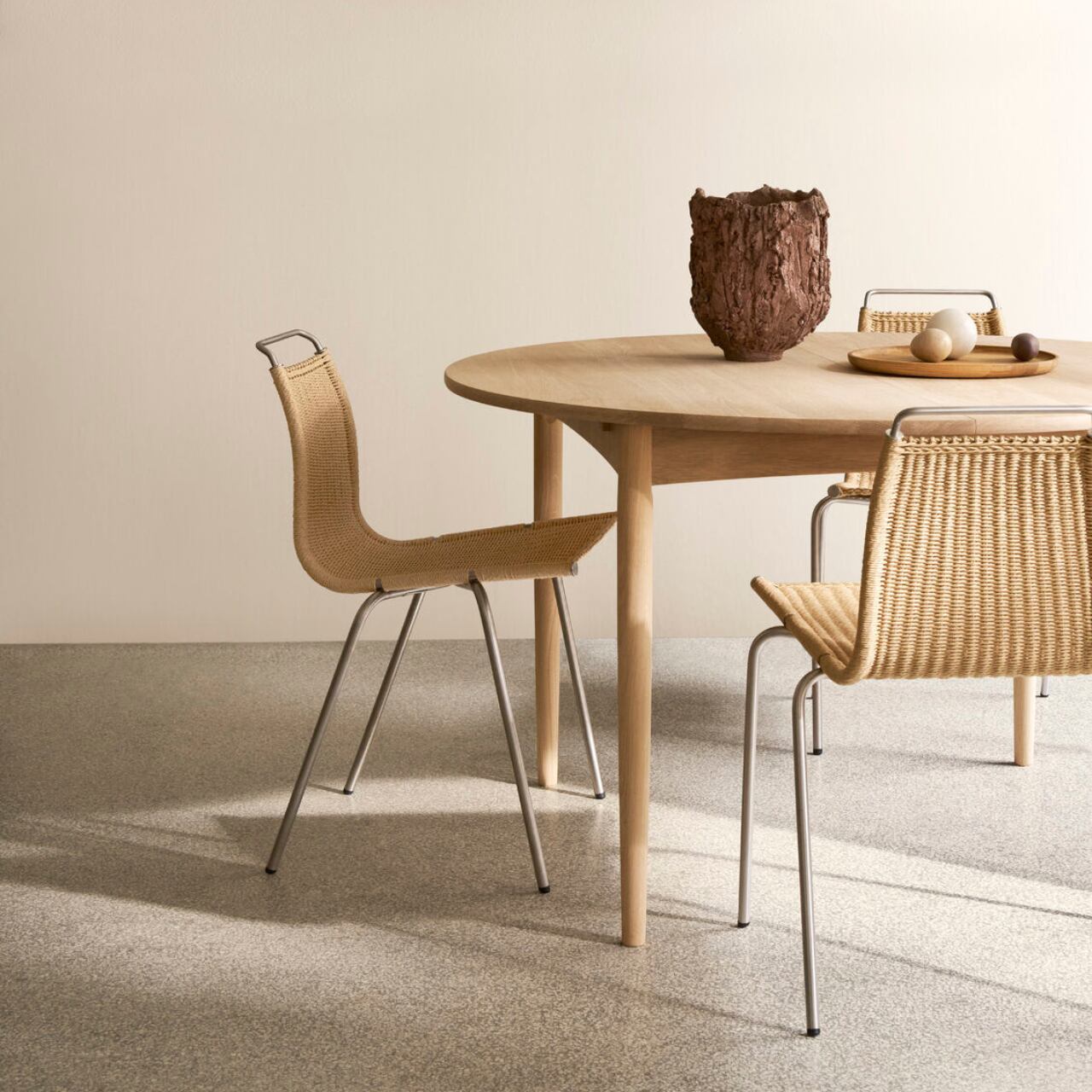 【PK1】CARL HANSEN & SON/ナチュラルペーパーコード/スチール脚/ダイニングチェア