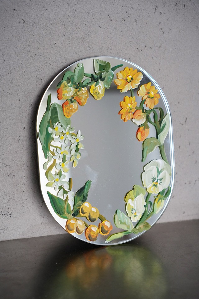 hand paint Miller S size orange garden