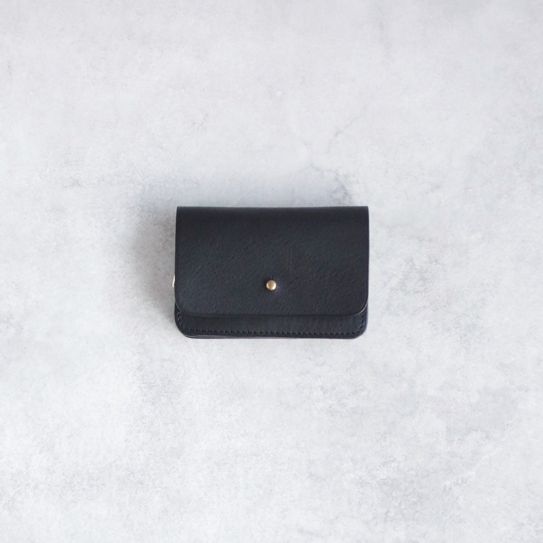 【ミニ財布】コンパクト ミニマムウォレット レディース メンズ イタリアンレザー ブラック