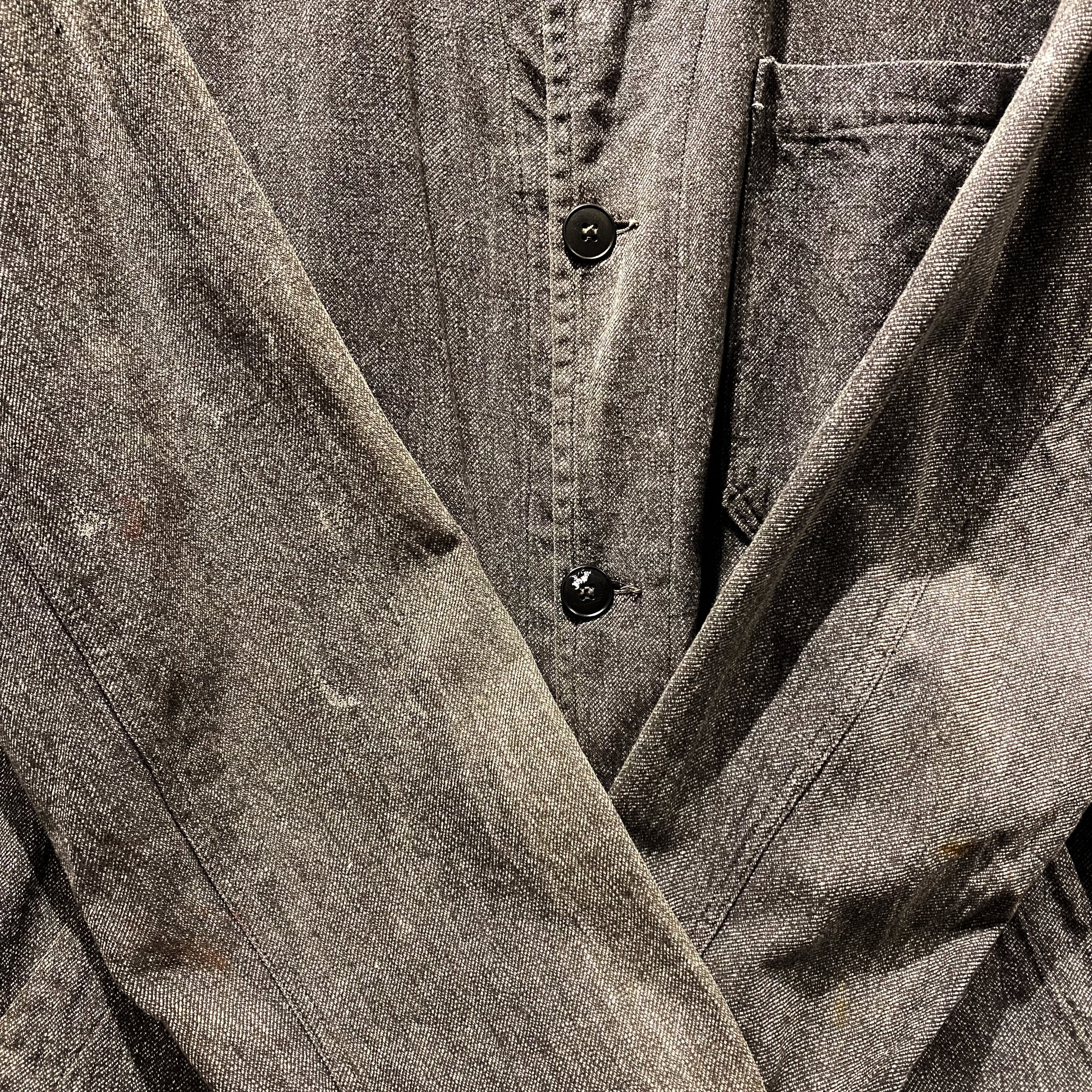 French Vintage Black Chambray Atelier Coat / フレンチワーク ...