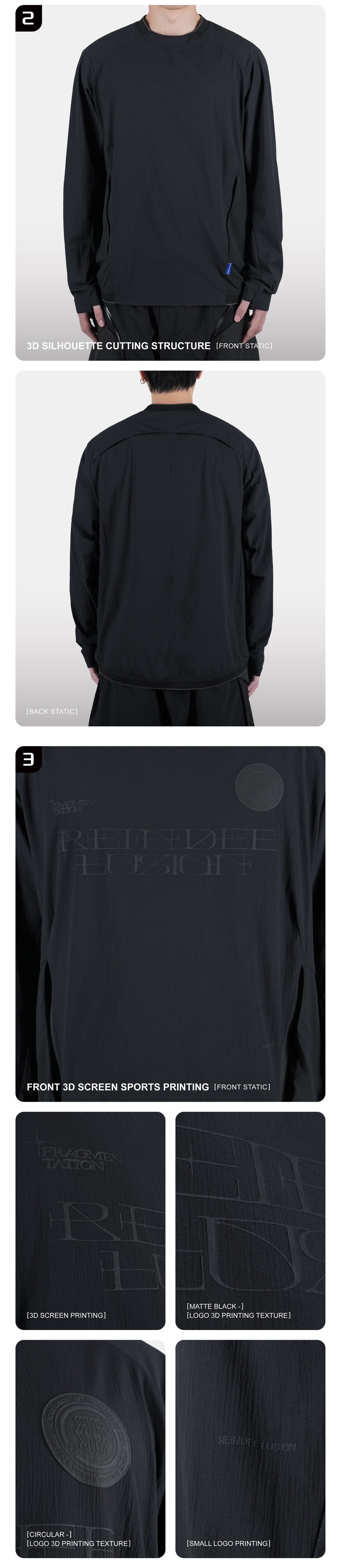 REINDEE LUSION 26AW QUICK-DRY ZIPPER POCKET LONG SLEEVES T-SHIRT