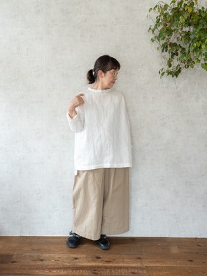 [LABORATORY] タイニーダブルフリルデニムブラウス