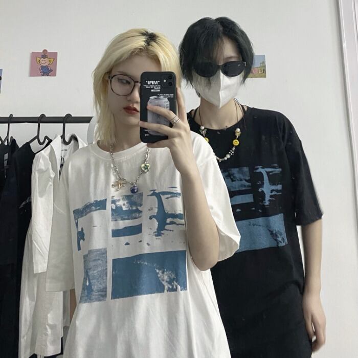 サマースタンダードルーズスタイルTシャツ レディース コットン レトロ かわいい 夏物 ケッペル11431908003