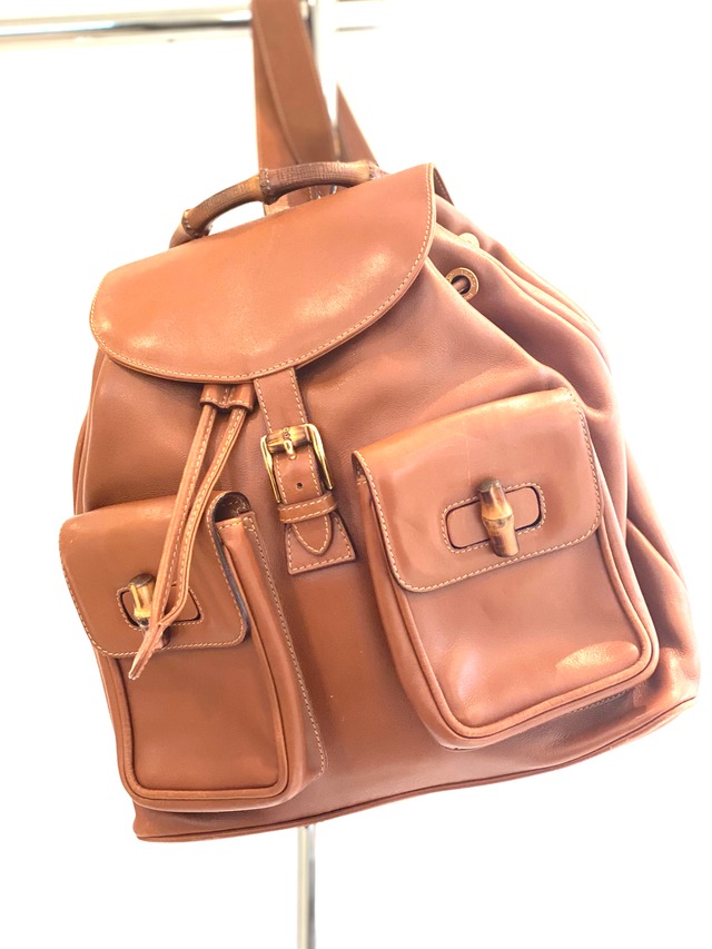 GUCCI グッチ バンブー レザー リュック バックパック ブラウン