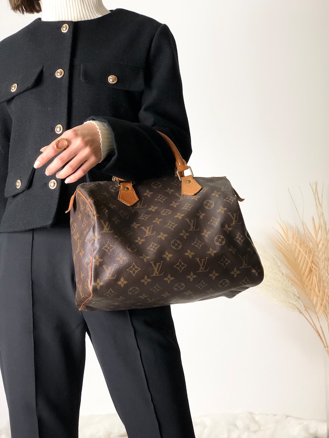 LOUIS VUITTON ヴィトン モノグラム レザー スピーディ30 ミニボストン ブラウン vintage ヴィンテージ オールド sdab23