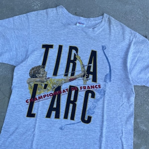 -VINTAGE- Tir à l'arc Championnat de france T-SHIRTS -SILVER GREY- [L]