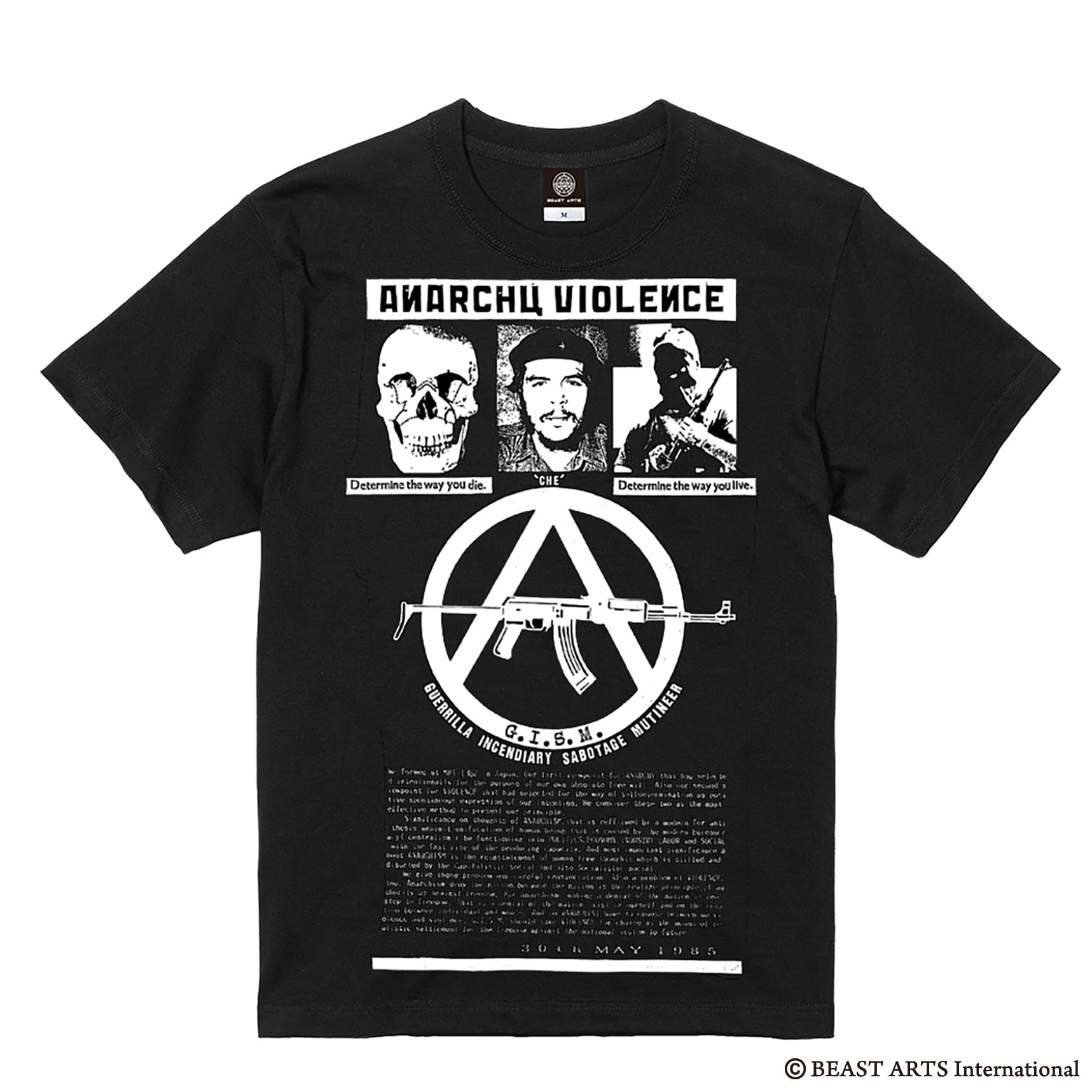 G.I.S.M. - ANARCHY VIOLENCE / you die,you live T shirt black