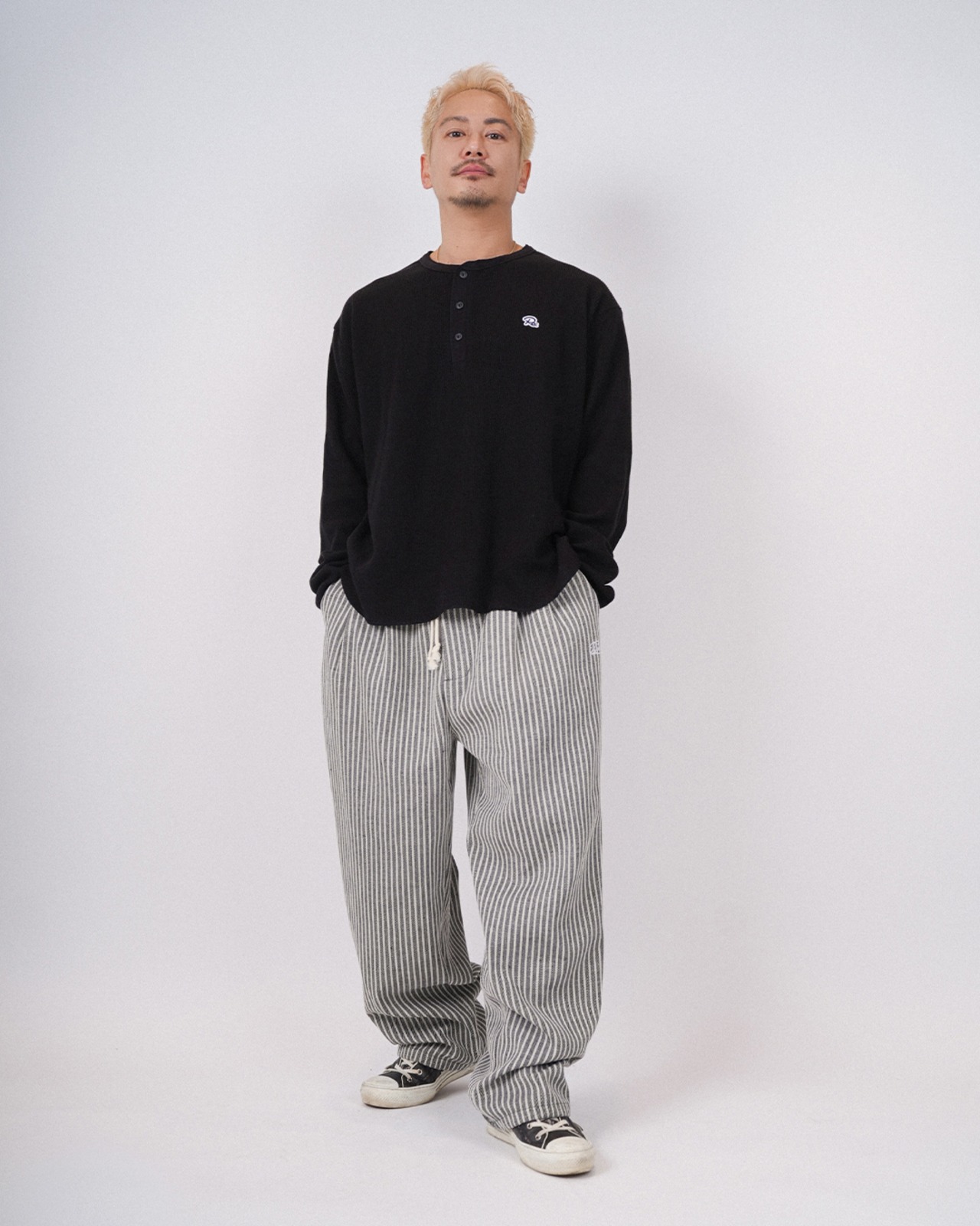 【#Re:room】STRIPE WIDE TUCK PANTS［REP314］