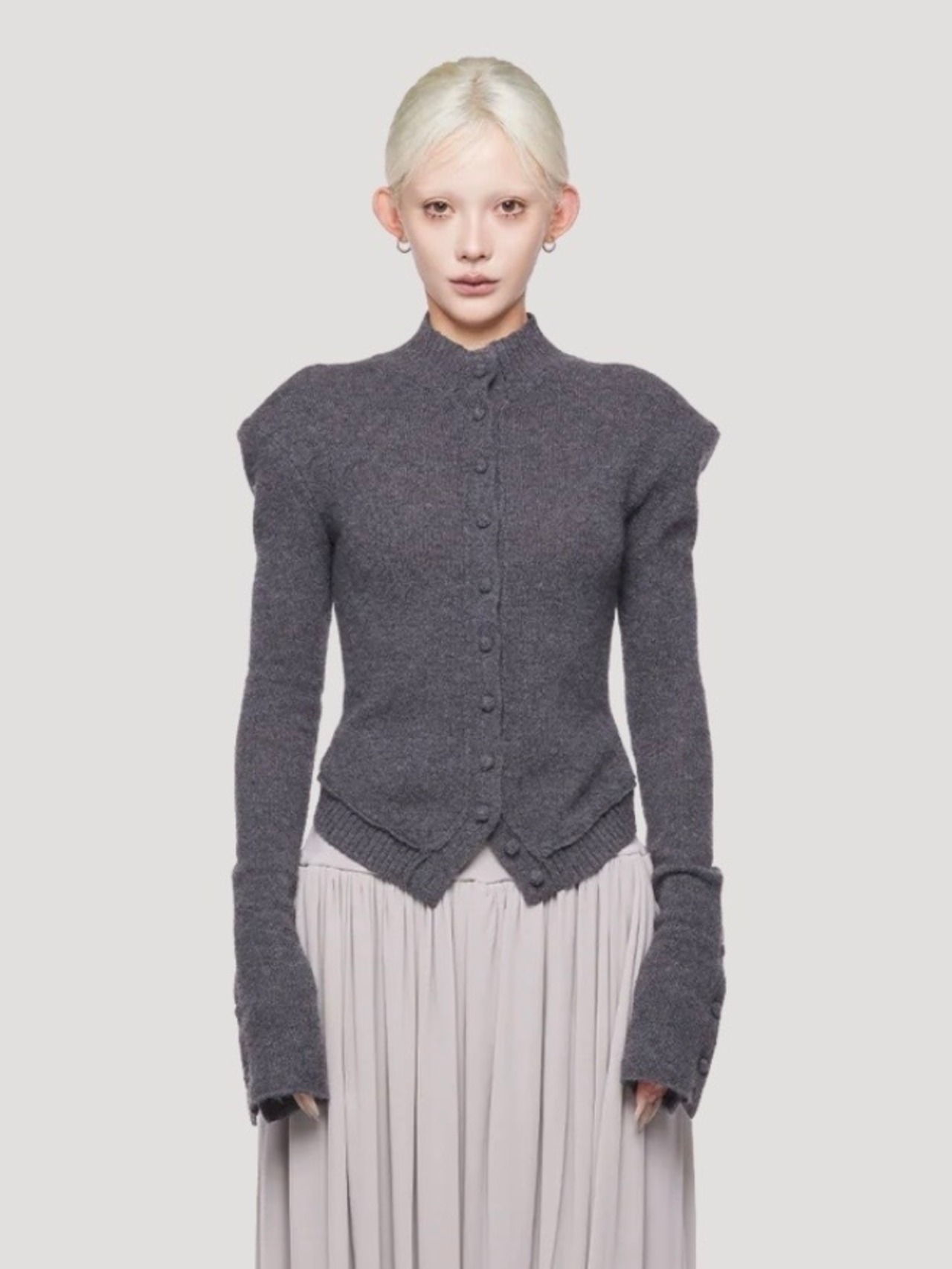 【26AW | WOMEN】MUKCYEN ムッシャン /  カーディガン / yak arc cardigan M269CD02 - 1