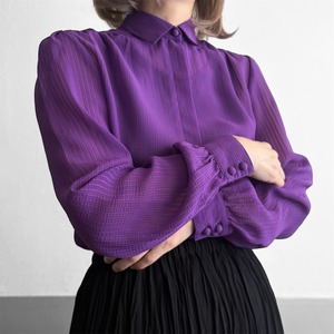 Purple Sheer Striped Blouse