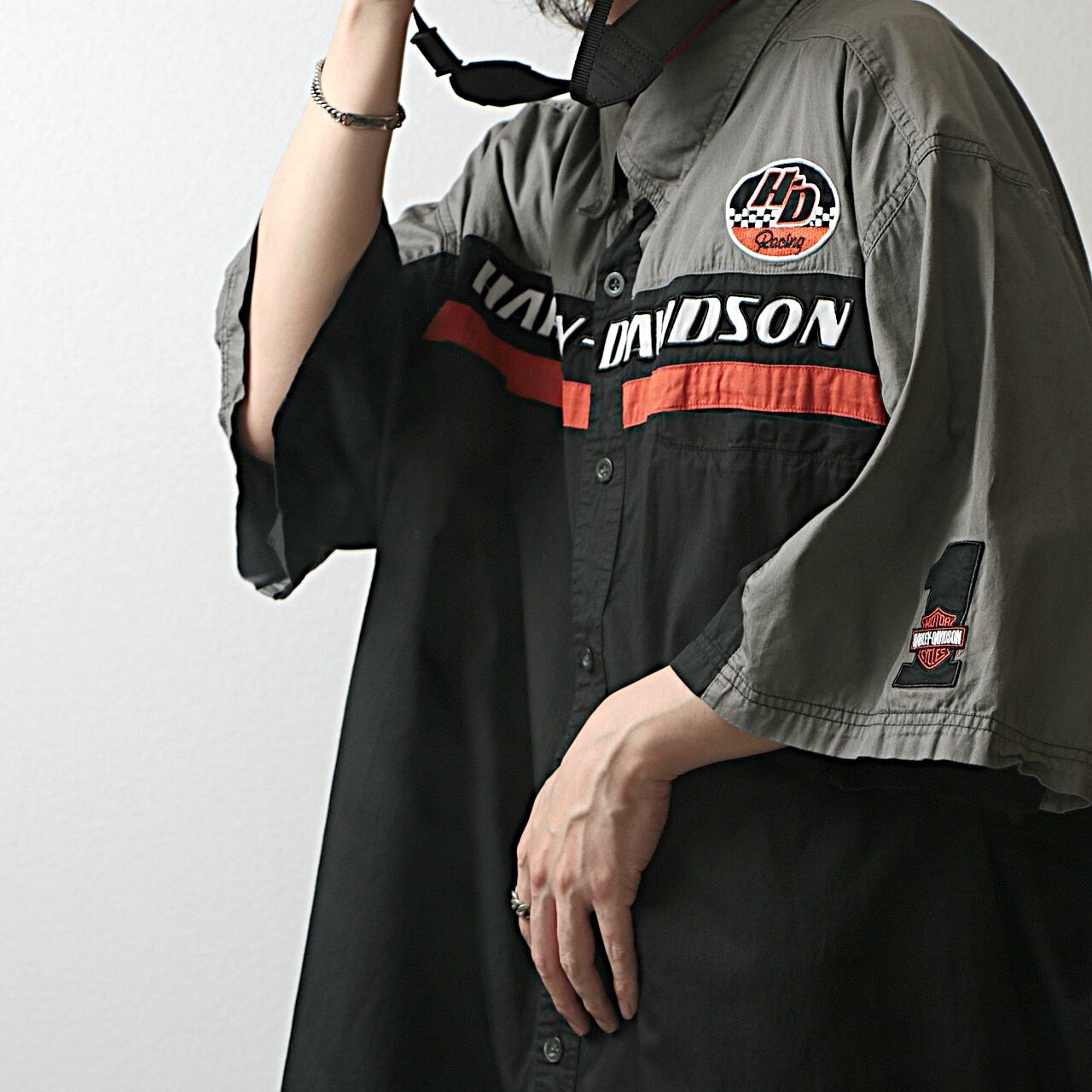 Harley-Davidson bicolor big silhouette shirt used