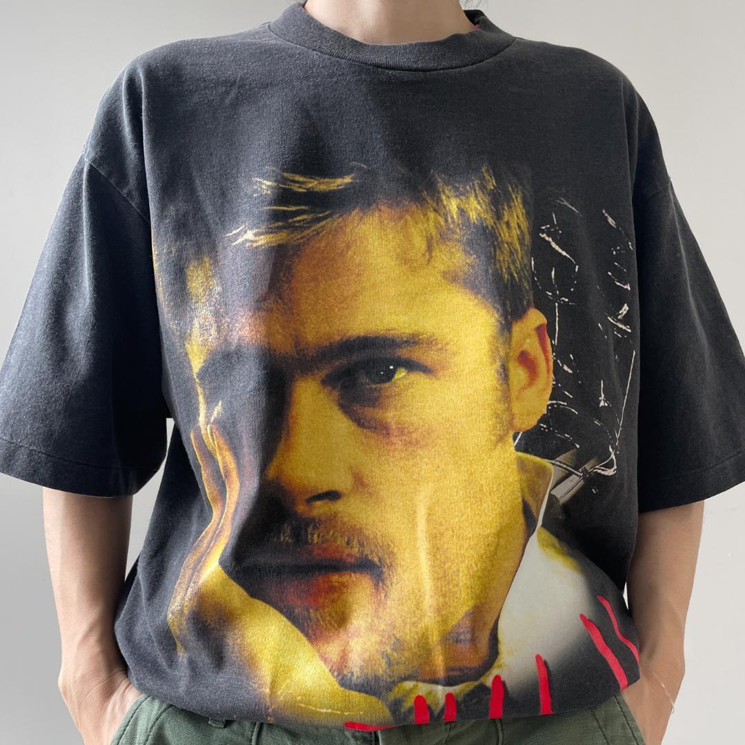 Tシャツ ファイトクラブ ブラッドピット 映画 ムービー 両面 黒T