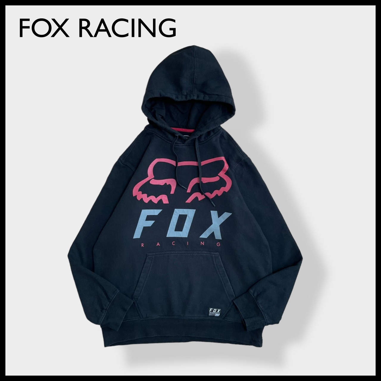 【FOX RACING】ロゴ プリント マウンテンバイク モトクロス　MX BMX MTB パーカー スウェット フーディー hoodie プルオーバー L us古着