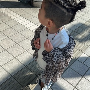 〈130〉leopard sheer shirt