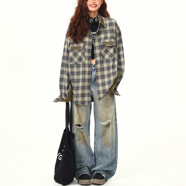 vintage-style checkered shirt　ヴィンテージライクチェック柄シャツ　J2172